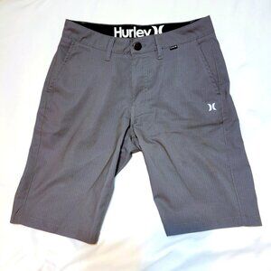 Hurley Shorts Men's 28 Gray Geometric Allover Slash Pocket Active Chino